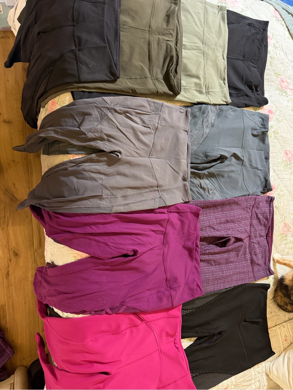 lululemon athletica Leggings Bundle in Black, Olive, Gray, Purple, Pink